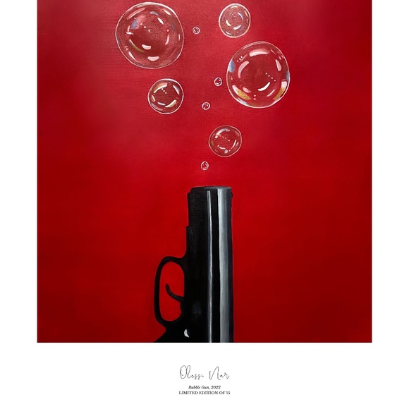 'Bubble Gun' Limited-edition poster print wall art 12 x 18 inches - Picture 2 of 3